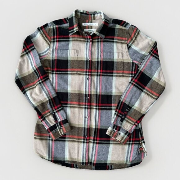 Woolrich Pemberton Plaid Cotton Flannel Button Up Shirt Womens Size Small Petite - Picture 1 of 7